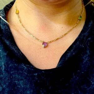 14k yellow gold figaro necklace